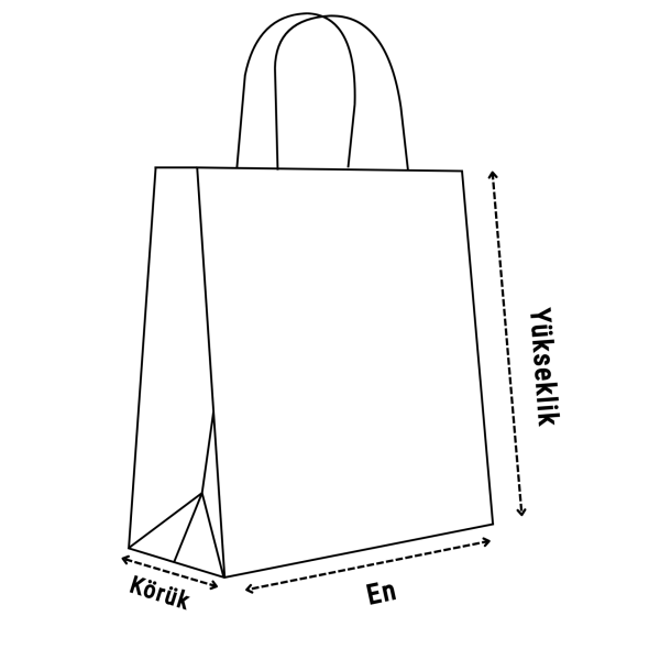 Baskılı Kraft Çanta 25×38×39 250 Ad.