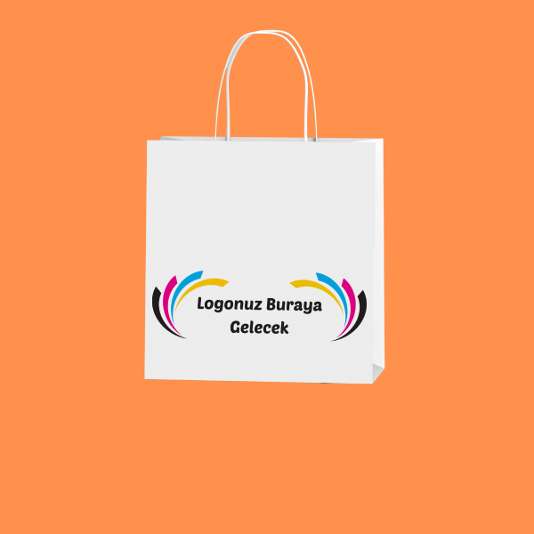 Baskılı Beyaz Çanta 12×25×31 250 Ad.