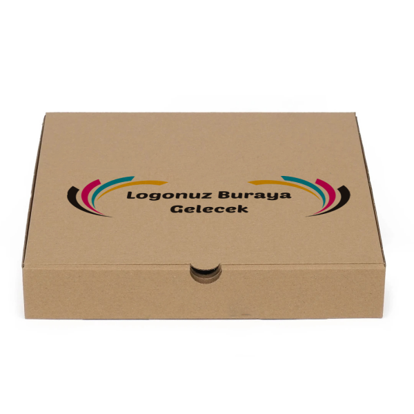 Baskılı Pizza Kutusu Esmer 26×26×4 100 Ad.