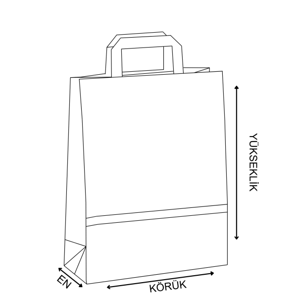 Baskısız Düz Sap Kraft Çanta 09×18×24 250 Ad.